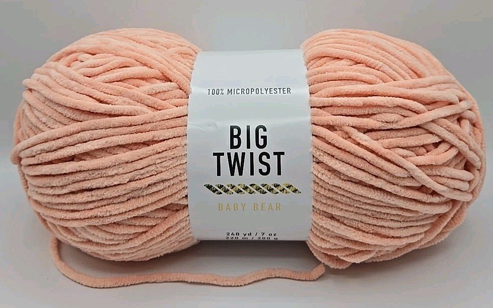 Big Twist Baby Bear Yarn chenille texture in soft colors
